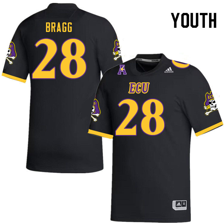 Youth #28 Khaheim Bragg ECU Pirates 2023 College Football Jerseys Stitched-Black